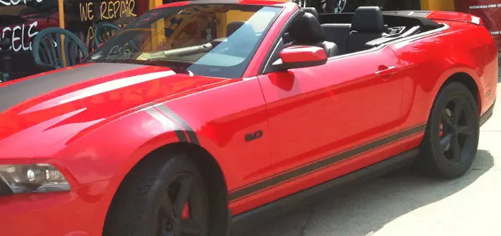 A red sport car